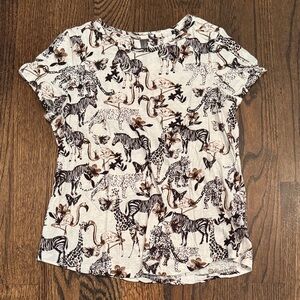 Anthro Safari Print Tee Size M